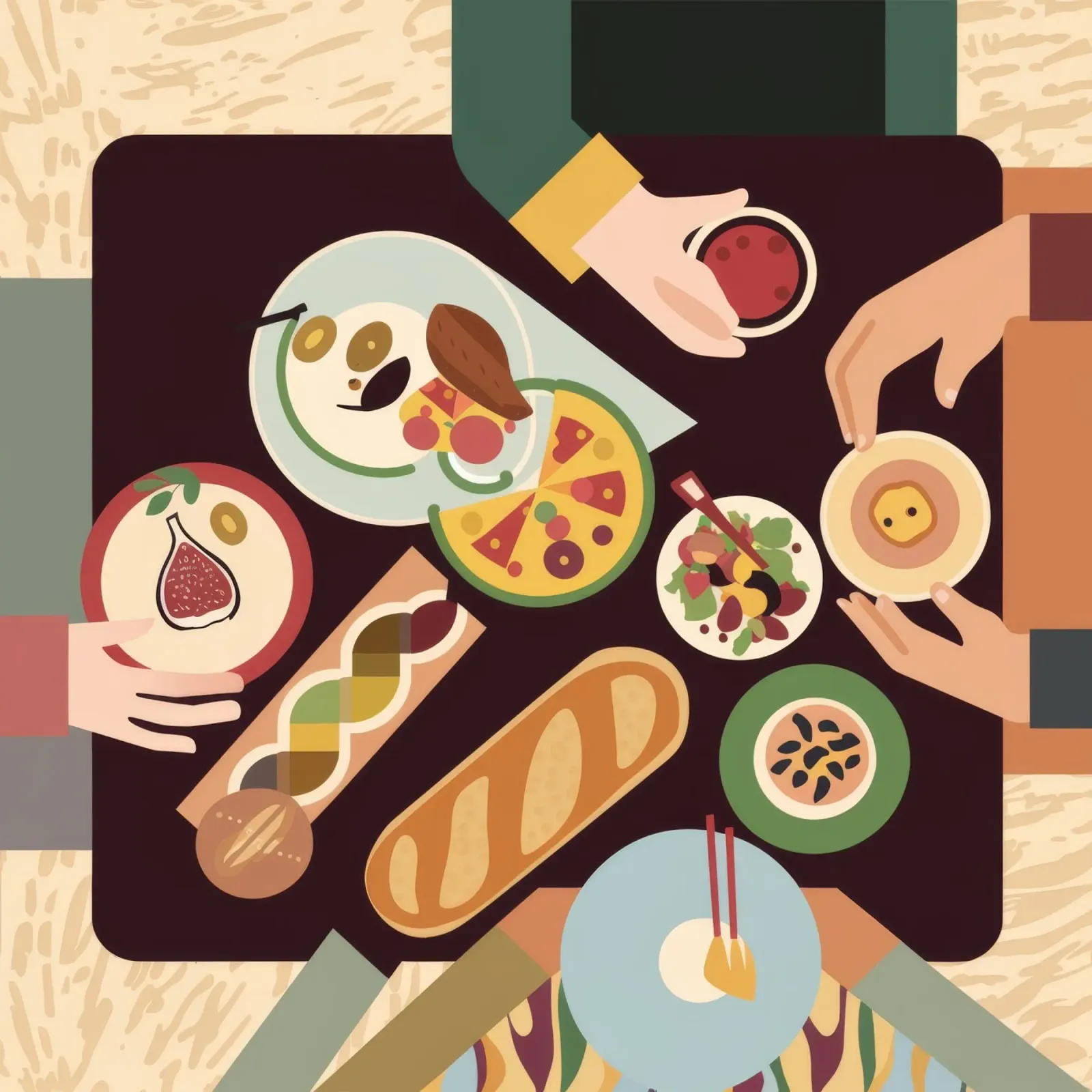 Abundant Table Flatlay Hahnemühle von Muse Artworks