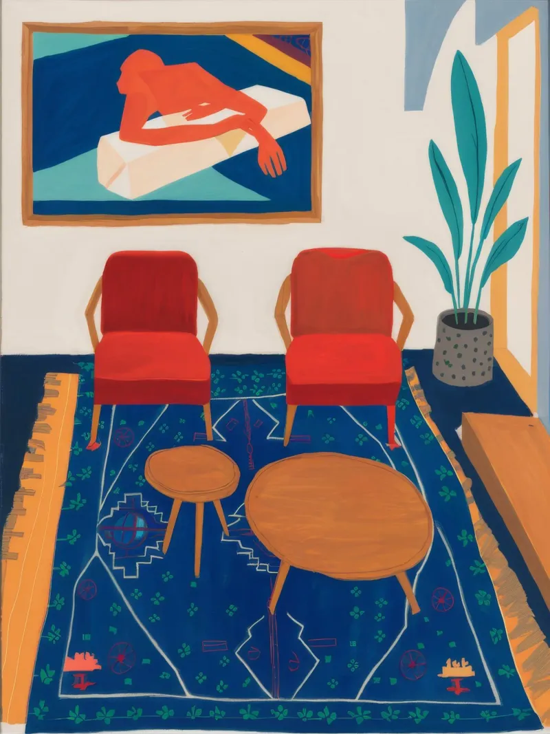 Red Chair Abstract poster by FadeAura