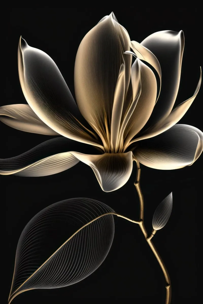 Bloem op donkere achtergrond canvas van Imagine