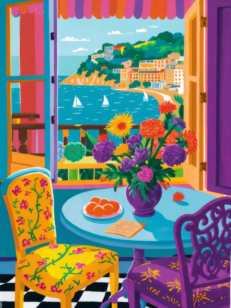 Festa colorata in terrazza carta hahnemühle da FadeAura