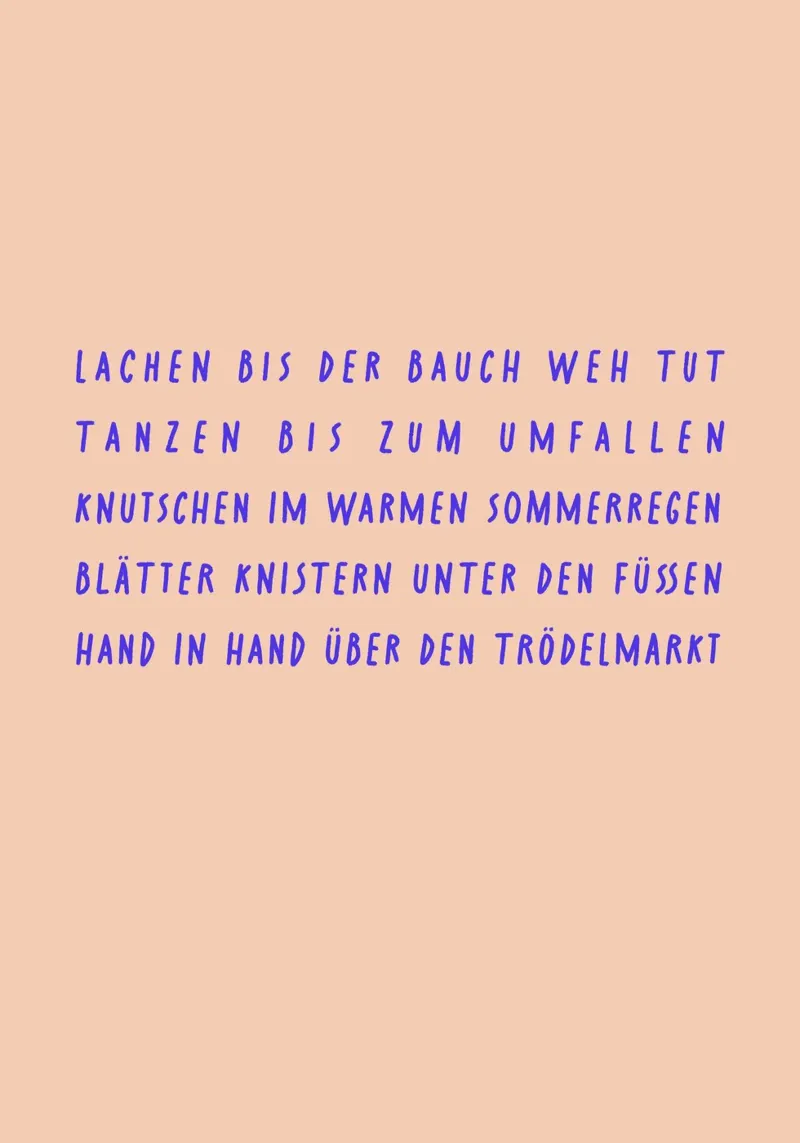Lachen.Tanzen.Knutschen..Hand in Hand. pellicola backlit da FRICKE DESIGN