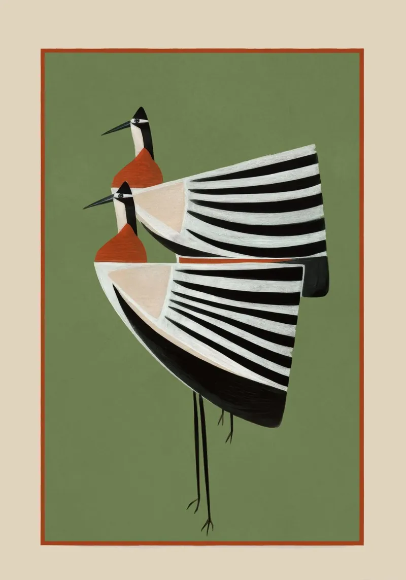 Striped Bird Pair pellicola backlit da cityart