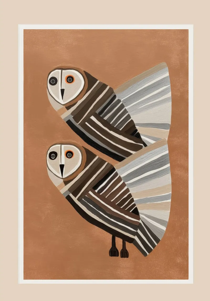 Striped Owl Pair pellicola backlit da cityart