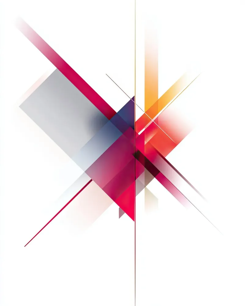 Intersezione astratta e colorata con linee nette alluminio dibond da Artbyvo