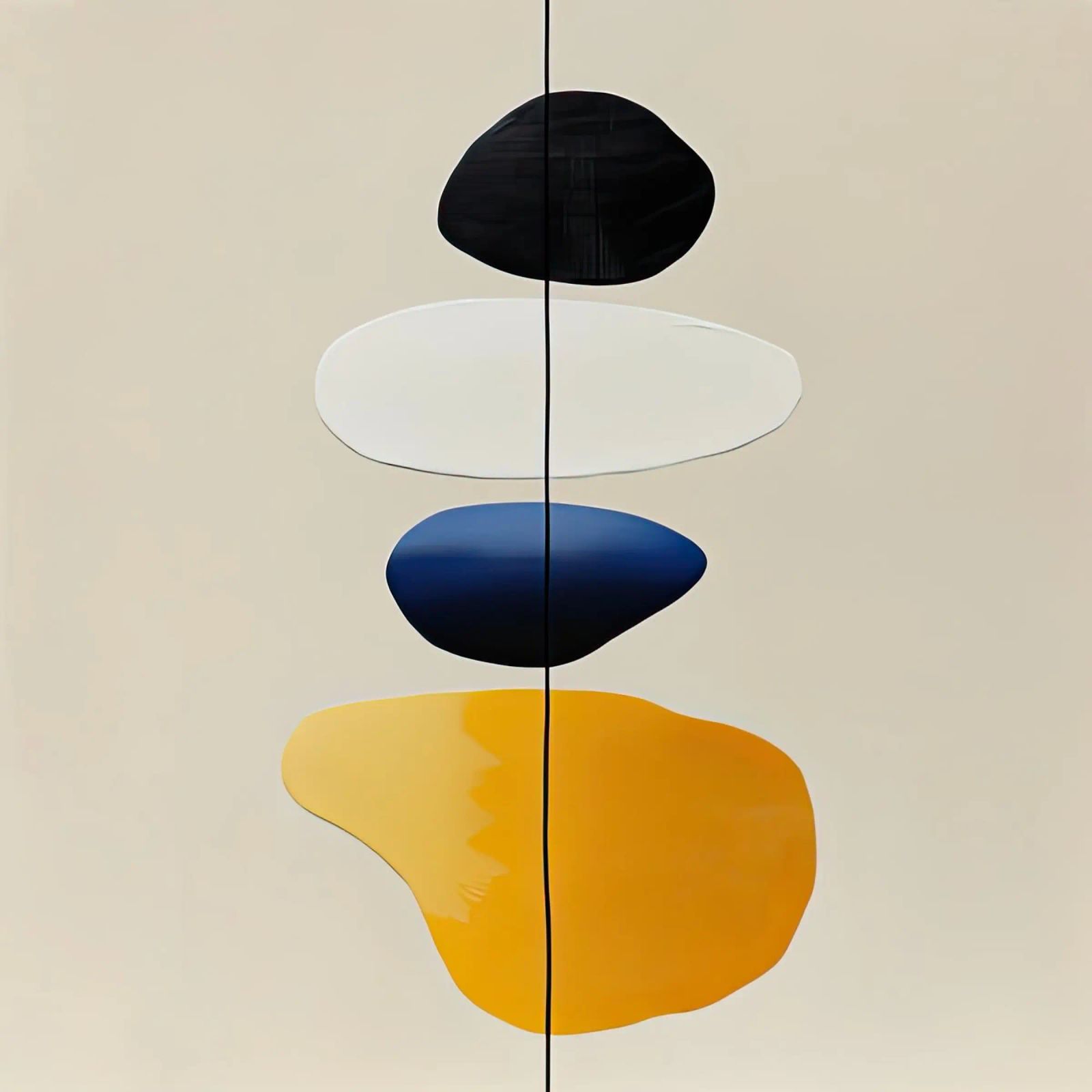 Formes empilées Composition minimaliste en jaune poster de Artbyvo