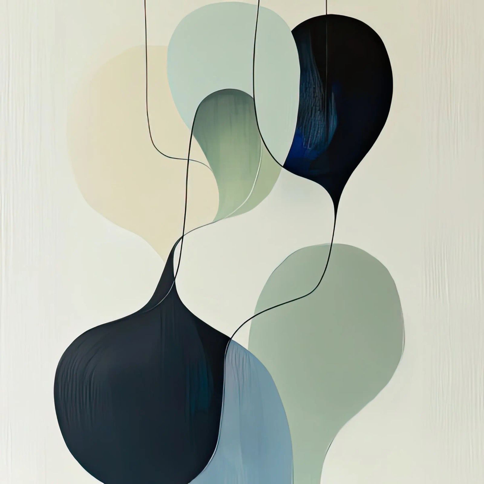 Linee intrecciate con ariose forme sfumate carta hahnemühle da Artbyvo