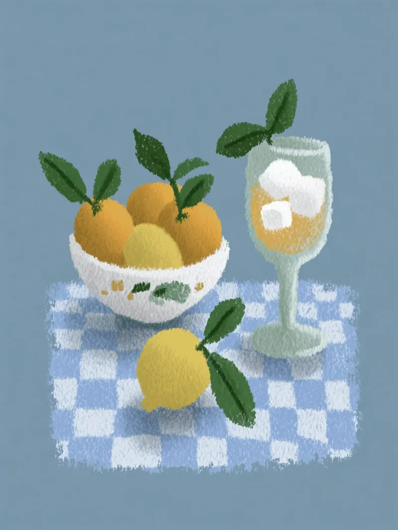 Refreshment with lemons canvas by Carinaprint