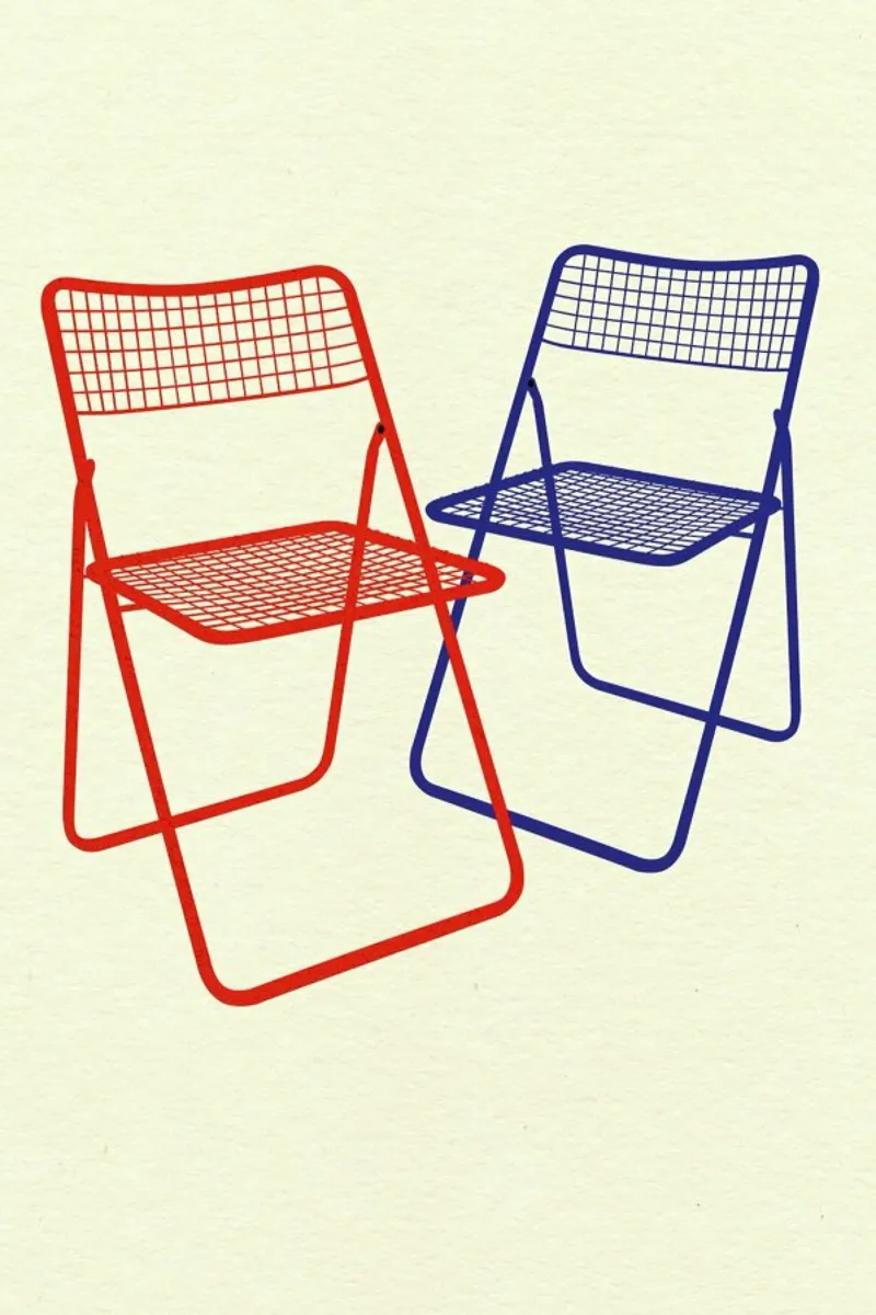 Ted Net Chair Red Blue hahnemühle van Rosi Feist