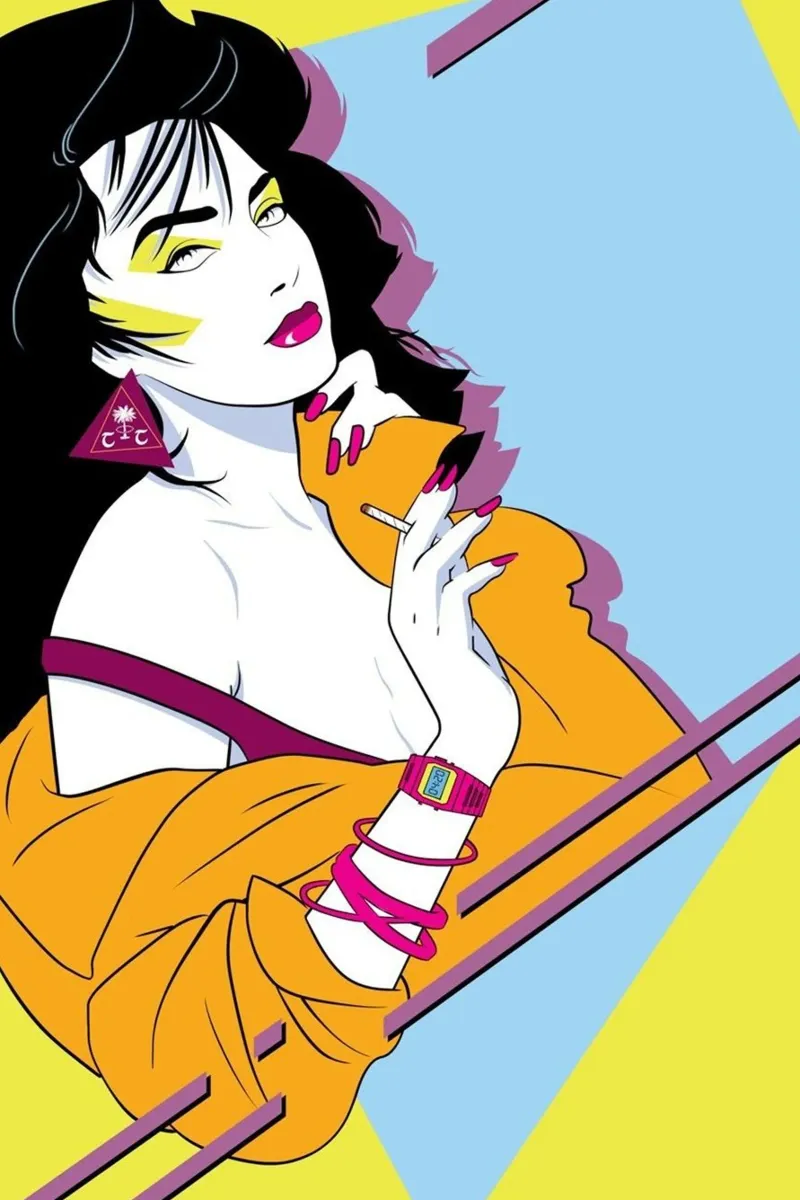 Patrick Nagel art pellicola backlit da Kabir