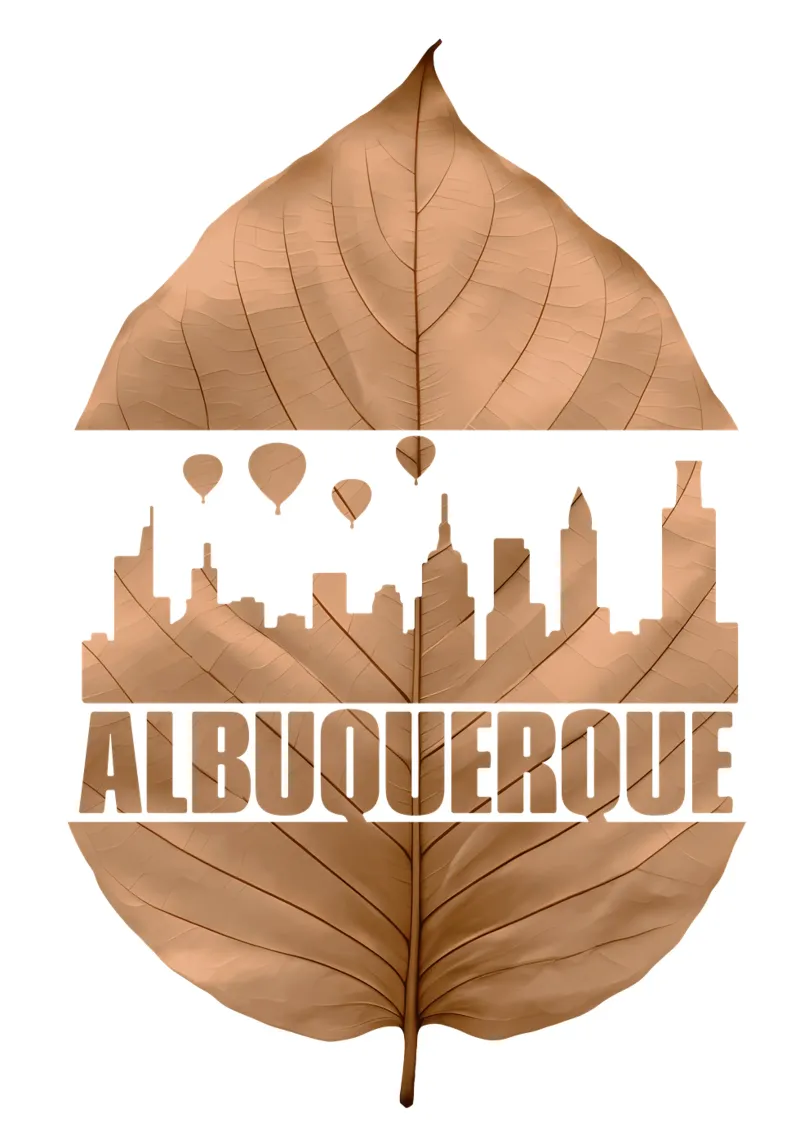 alburquerque city skyline leaf cutting ilustration tela con Cornice a cassetta da kahfiza