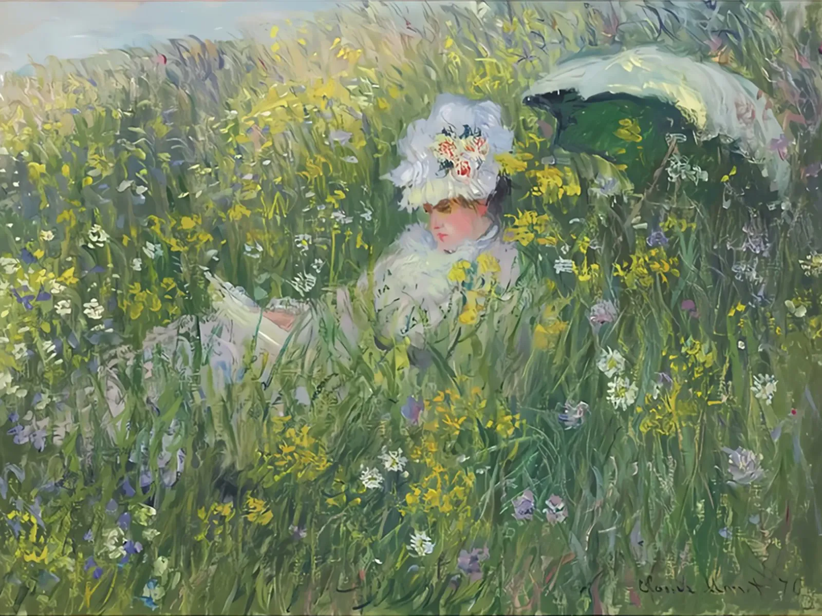 In de weide - 1876 canvas met Baklijst van D1 Shop