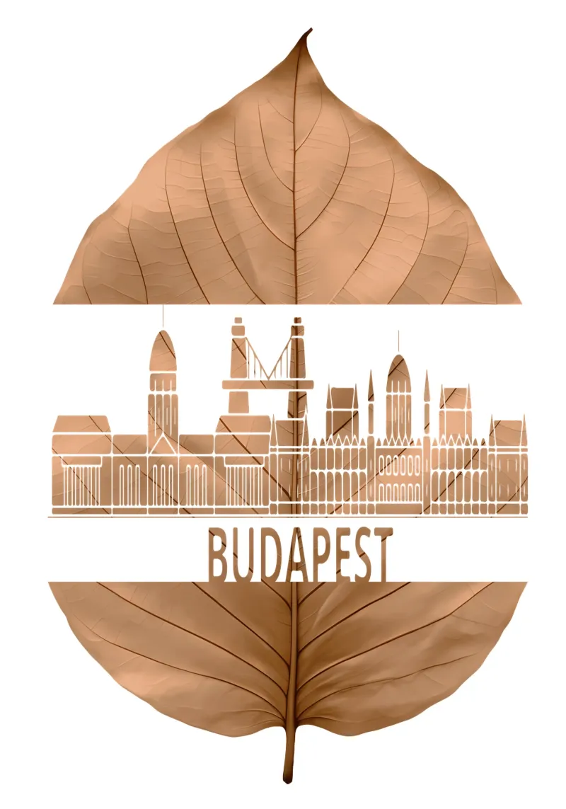 skyline della città di budapest ilustrazione di taglio della foglia alluminio dibond da kahfiza