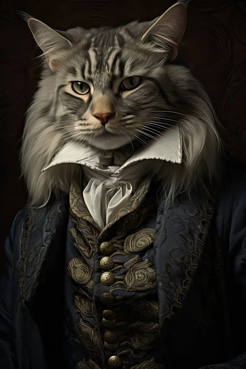 Gatto in abiti d'epoca pellicola backlit da Imagine