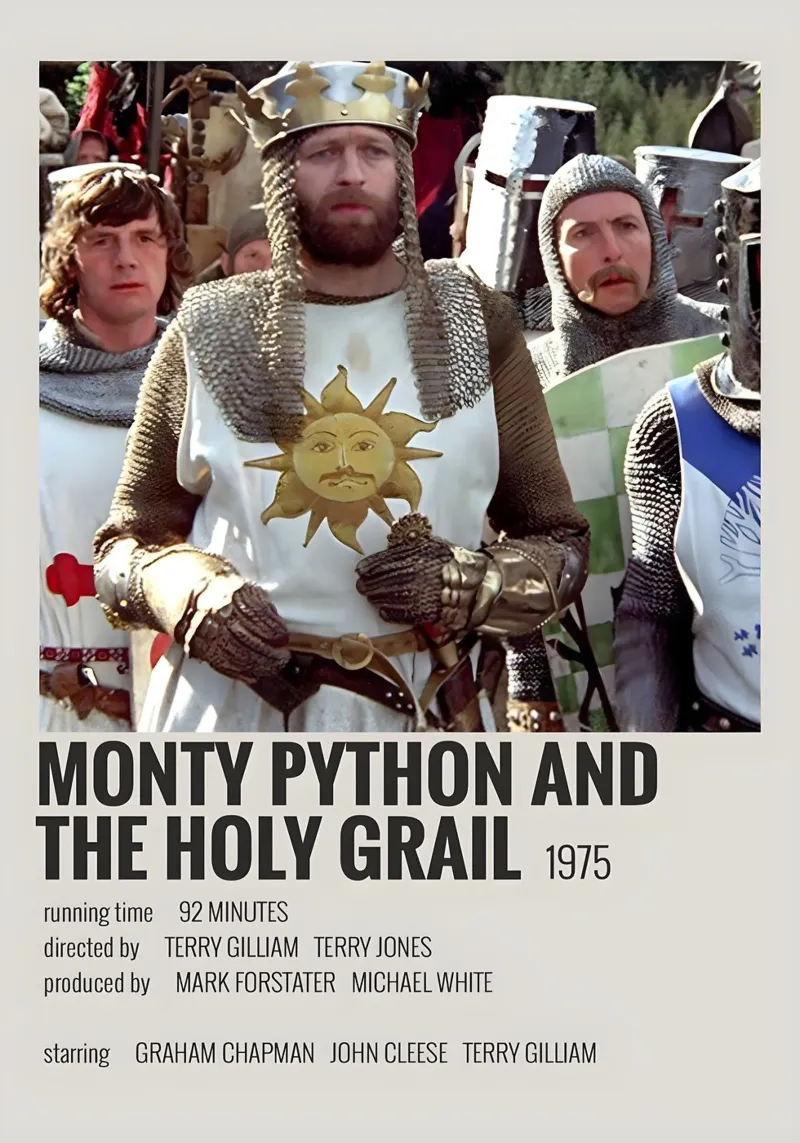 MONTY PYTHON AND THE HOLY GRAIL 1975 pellicola backlit da MVFminimalist
