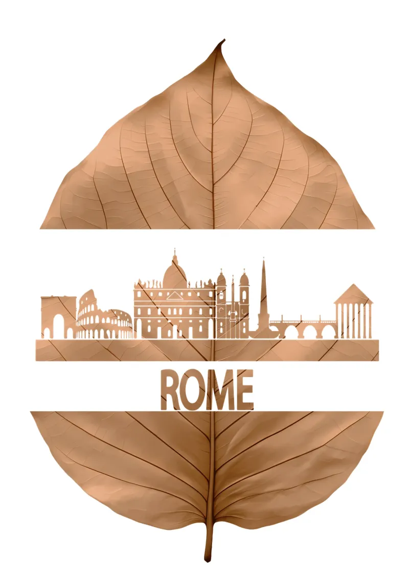 roma skyline fogliare ilustrazione pellicola backlit da kahfiza