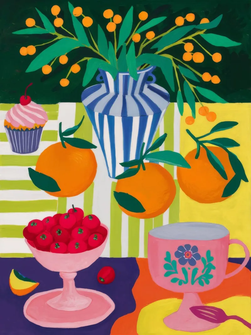 Citrus Sundae Rust canvas van Tiga Bersama
