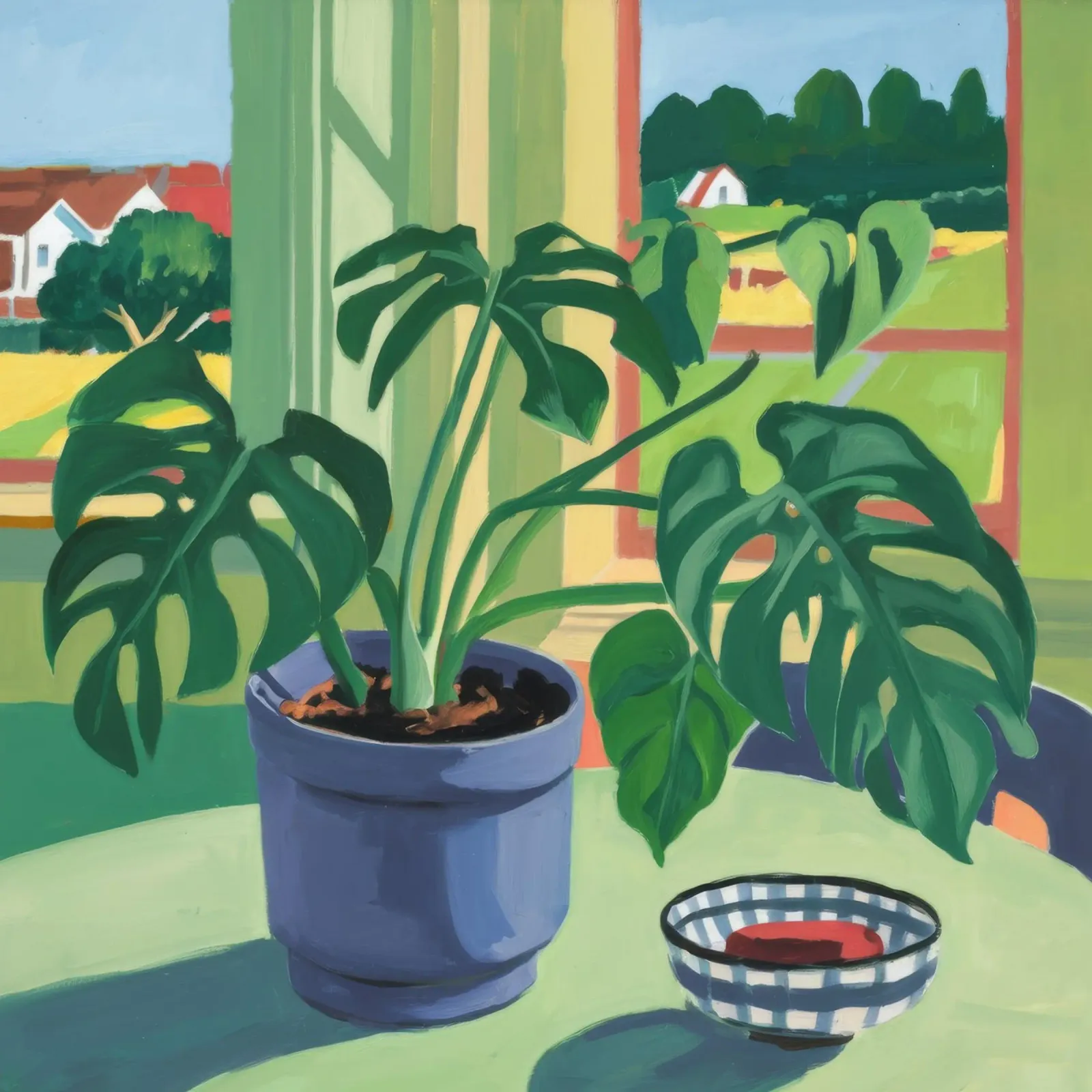 Monstera Raamtuin canvas met Baklijst van Fable Tempa