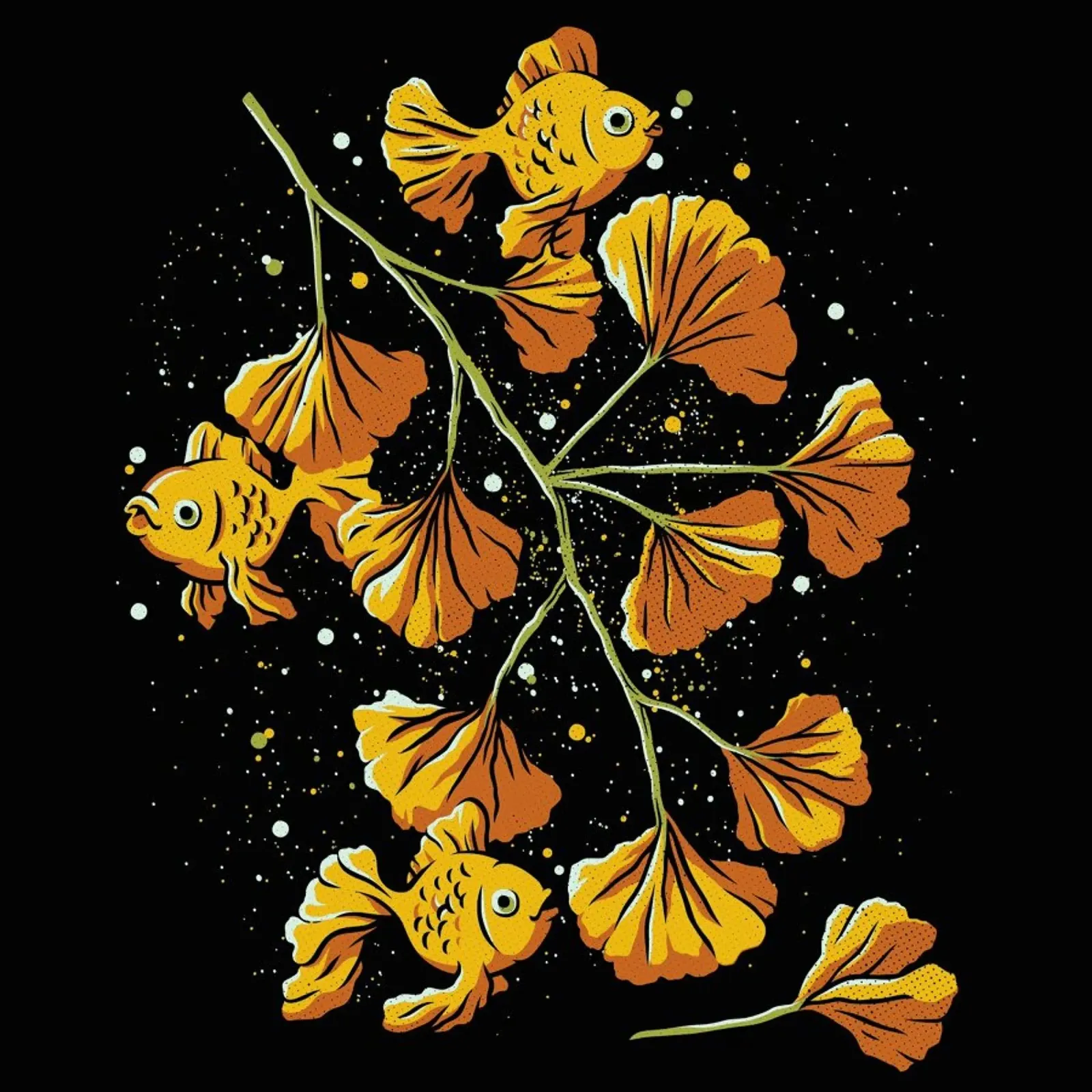 Ginkgo Golden Fish carta hahnemühle da Tobe Fonseca