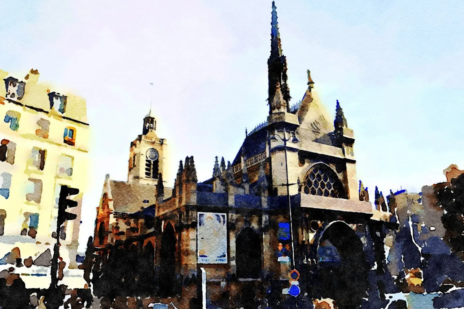Una chiesa a Parigi pellicola backlit da Massimo Frascogna