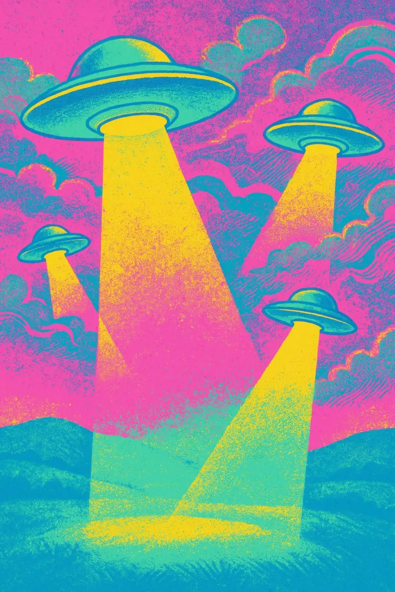 Neon UFO`s pellicola backlit da treechild