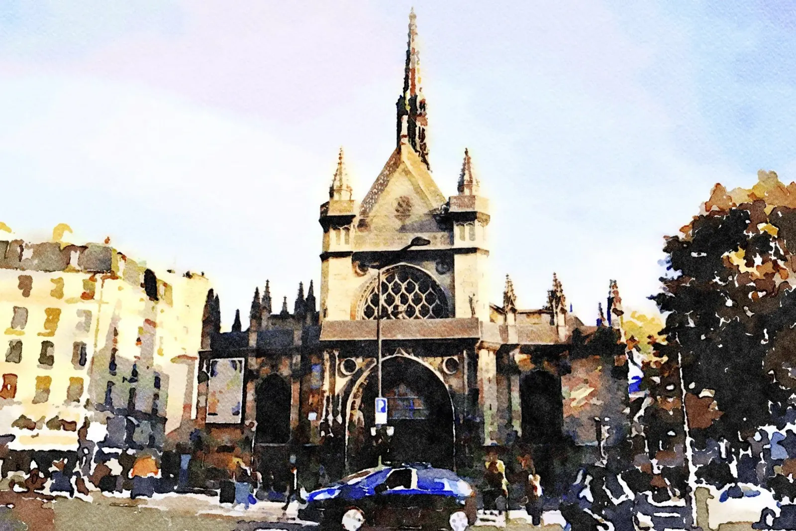 Chiesa di Parigi pellicola backlit da Massimo Frascogna