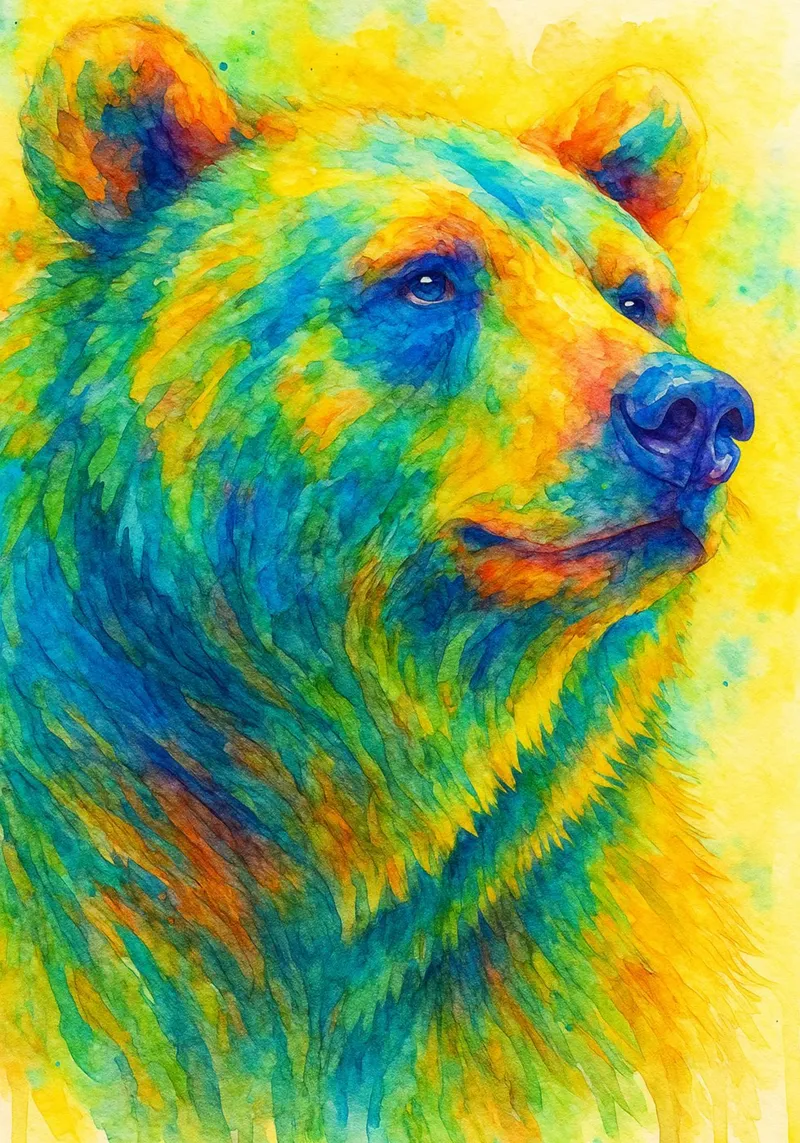 orso pittura colorata pellicola backlit da toegoe