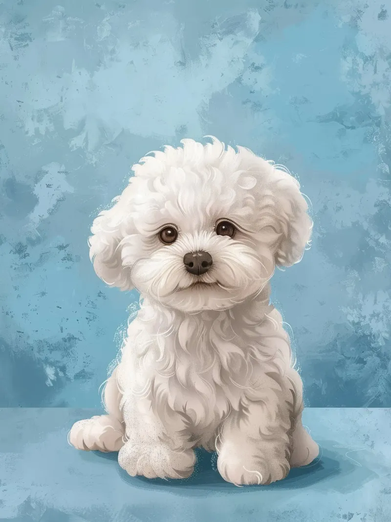Speelse puppy: De onschuldige Bichon Frise poseert met charme canvas van DesignDoodle