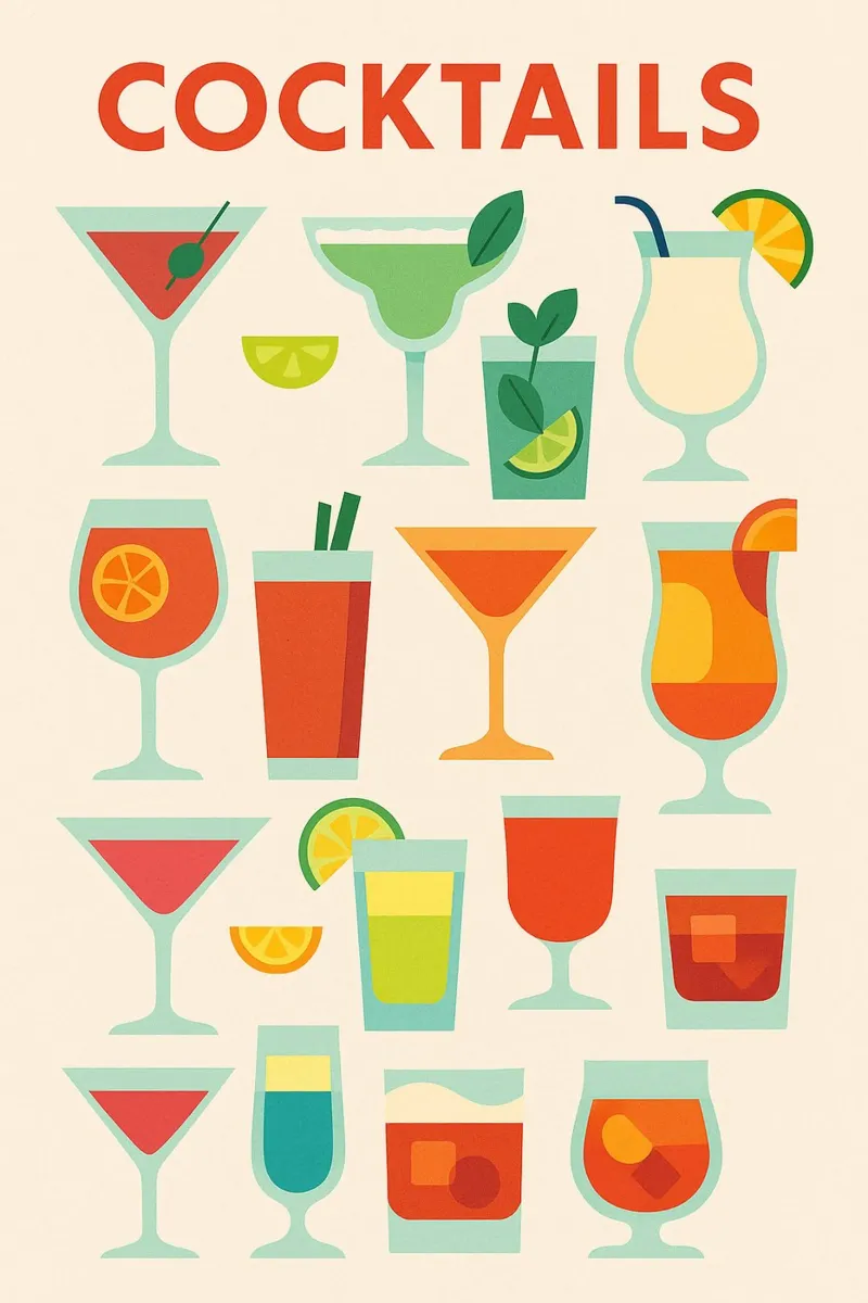 COCKTAIL - per gli appassionati di mixologia poster con telaio in plastica da Boissons - Affiches & posters - Retro