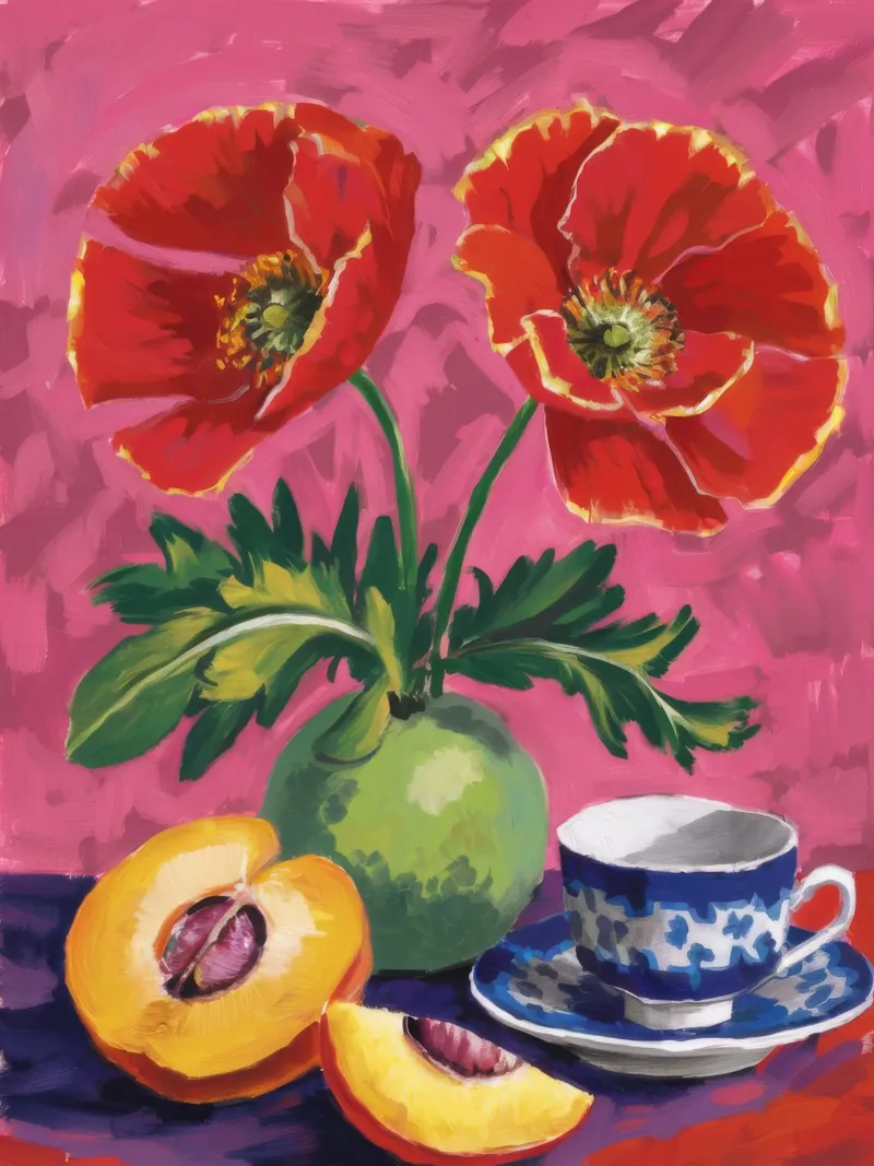 Papavero Teacup Repose poster da Pan Denim