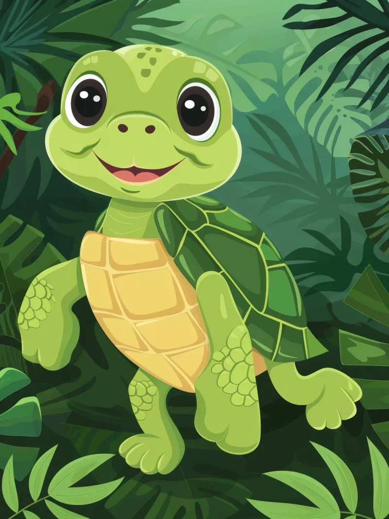 A Friendly Journey: The Curious Box Turtle canvas by DesignDoodle