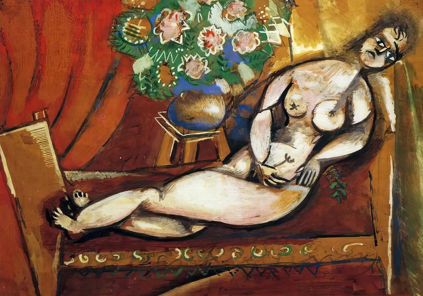 Marzo Chagall Nudo reclinato poster con telaio in plastica da MC Exhebition