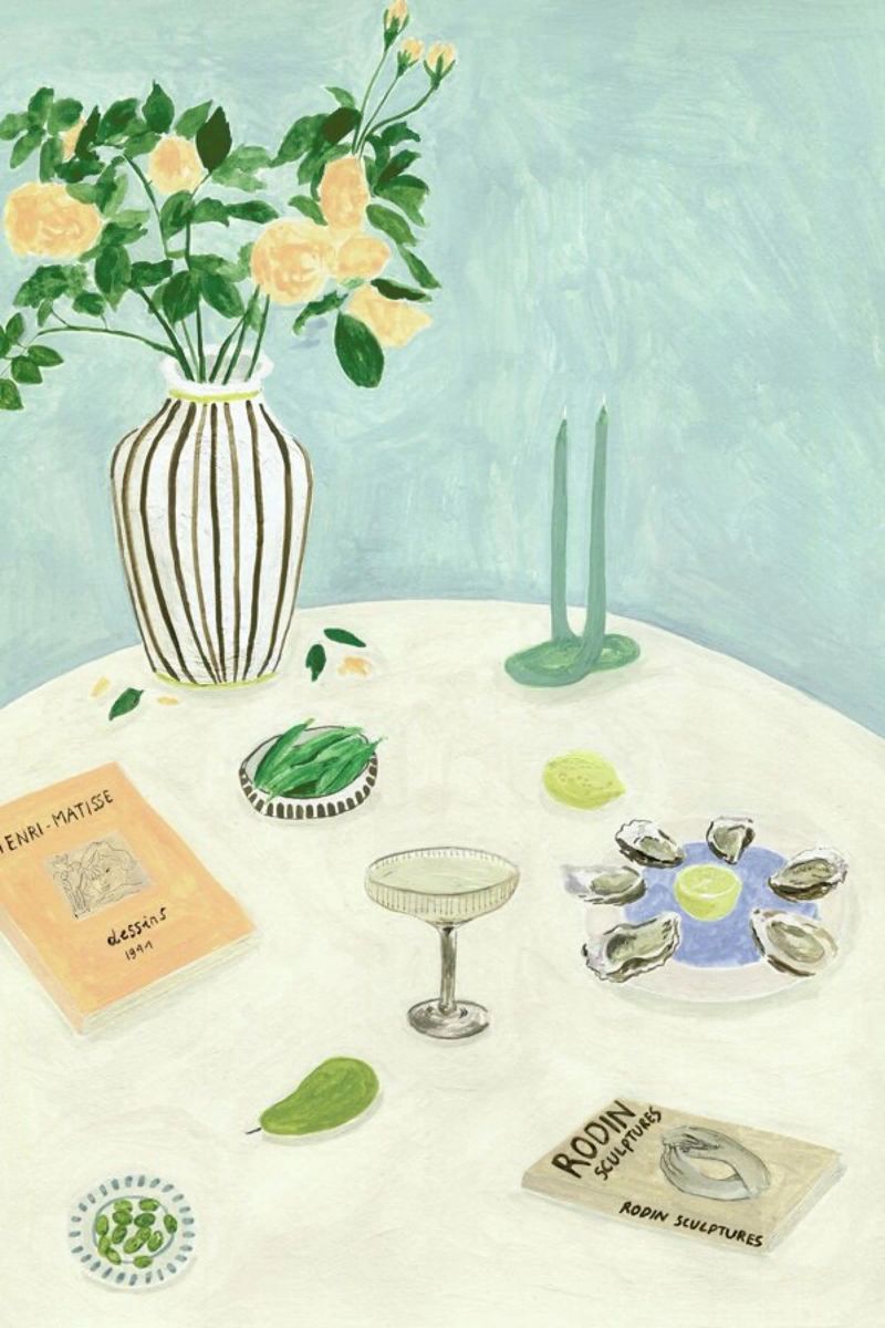 Oysters And Art Books Poster von Isabelle Vandeplassche