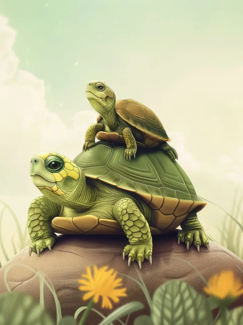 A Shelled Wanderer: Box Turtle in the Wild canvas by DesignDoodle
