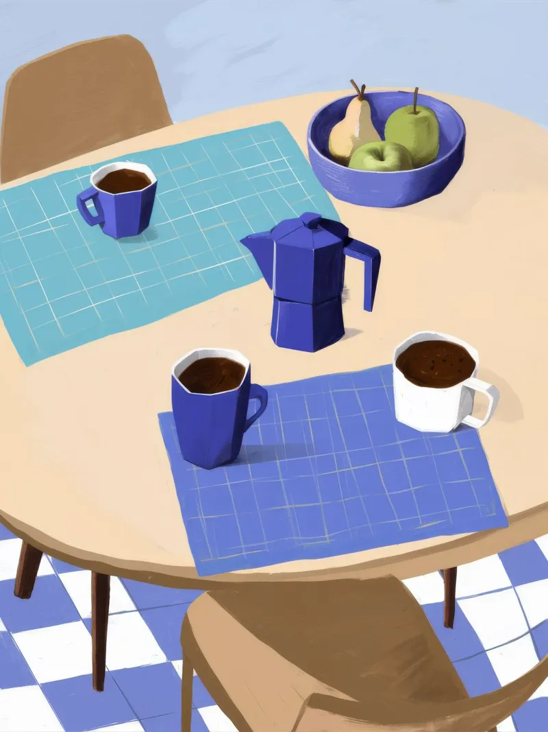 Pausa caffè blu plexiglass da Muse Artworks