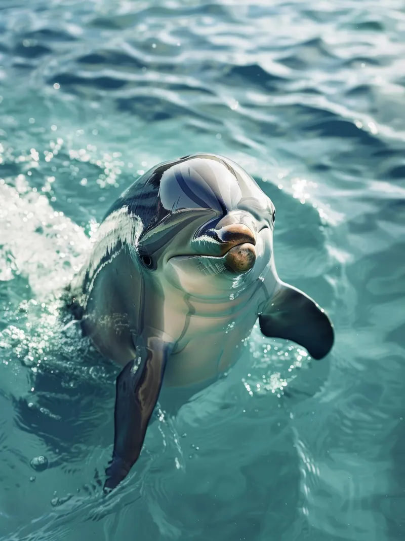 Waves of Joy: The Bottlenose Dolphin in Action canvas by DesignDoodle
