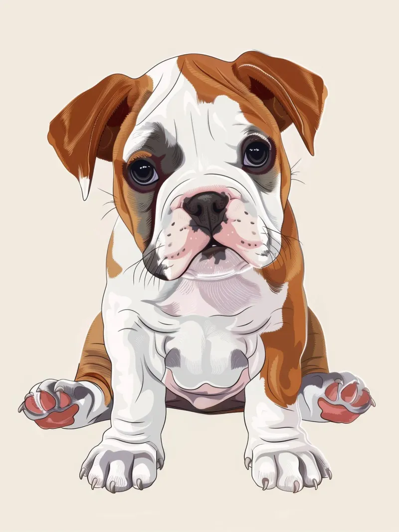 Bulldog gentile: Un ritratto dell'innocenza pellicola backlit da DesignDoodle