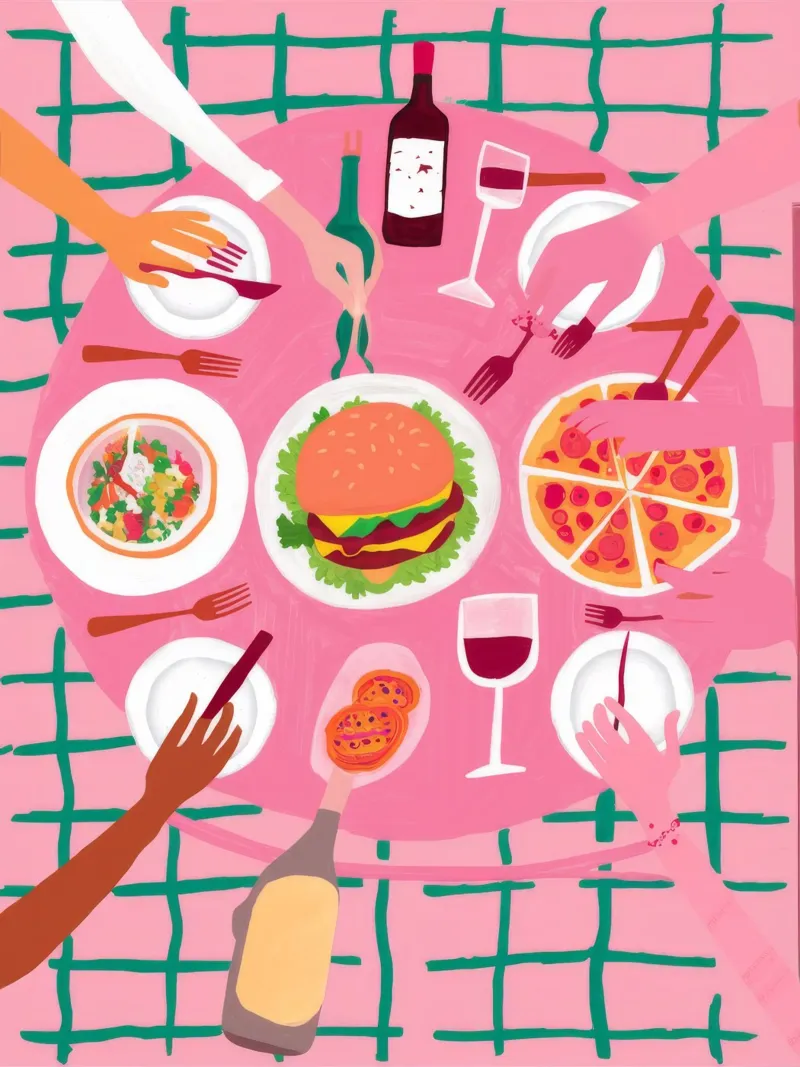 Amici che condividono il vino pannello forex da Muse Artworks