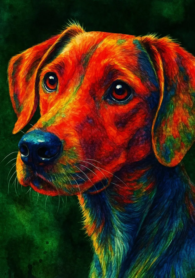 hond kleurrijk schilderij canvas met Baklijst van toegoe