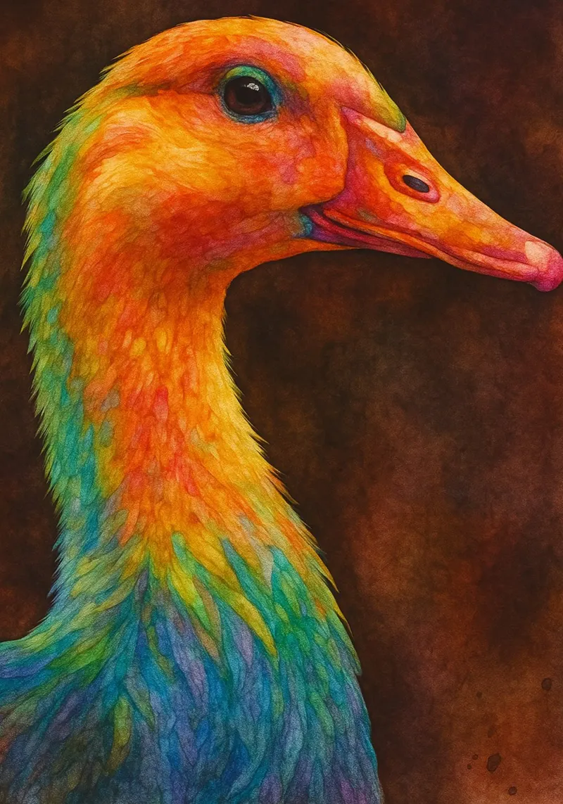 anatra pittura colorata poster da toegoe