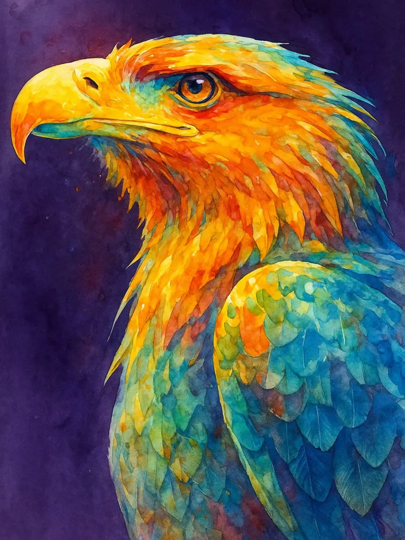 eagle colorfull painting backlit film by toegoe