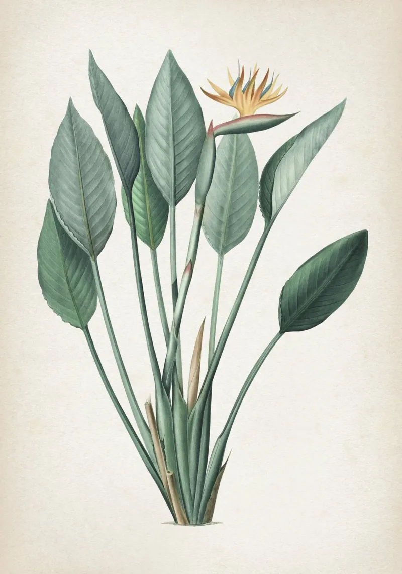 Vintage Redouté 2 Strelitzia Reginae pellicola backlit da Vintage Print Collection