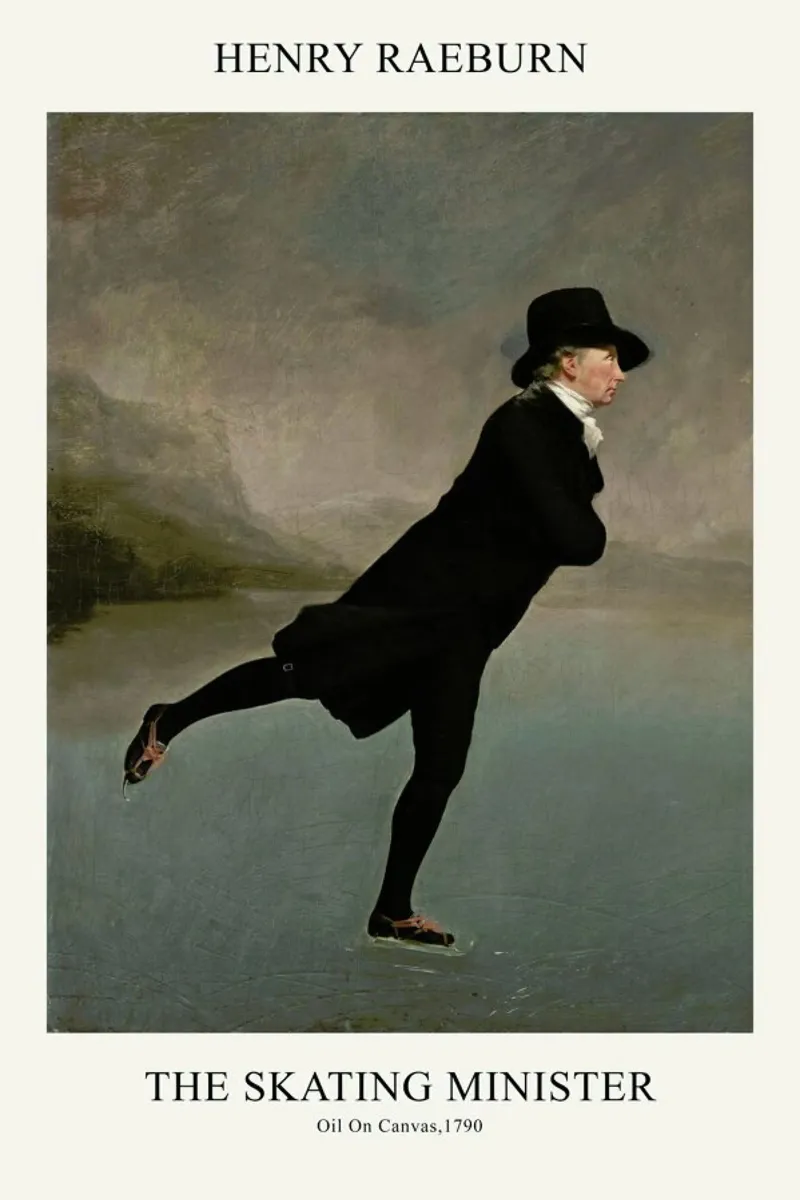 Raeburn - The Skating Minister poster con telaio in alluminio da Vintage by JUNIQE
