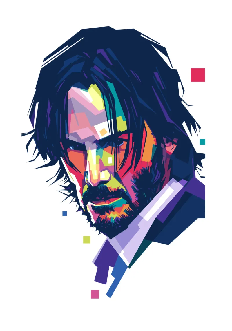 John Wick Pop Art | WPAP pellicola backlit da Alkahfsmart