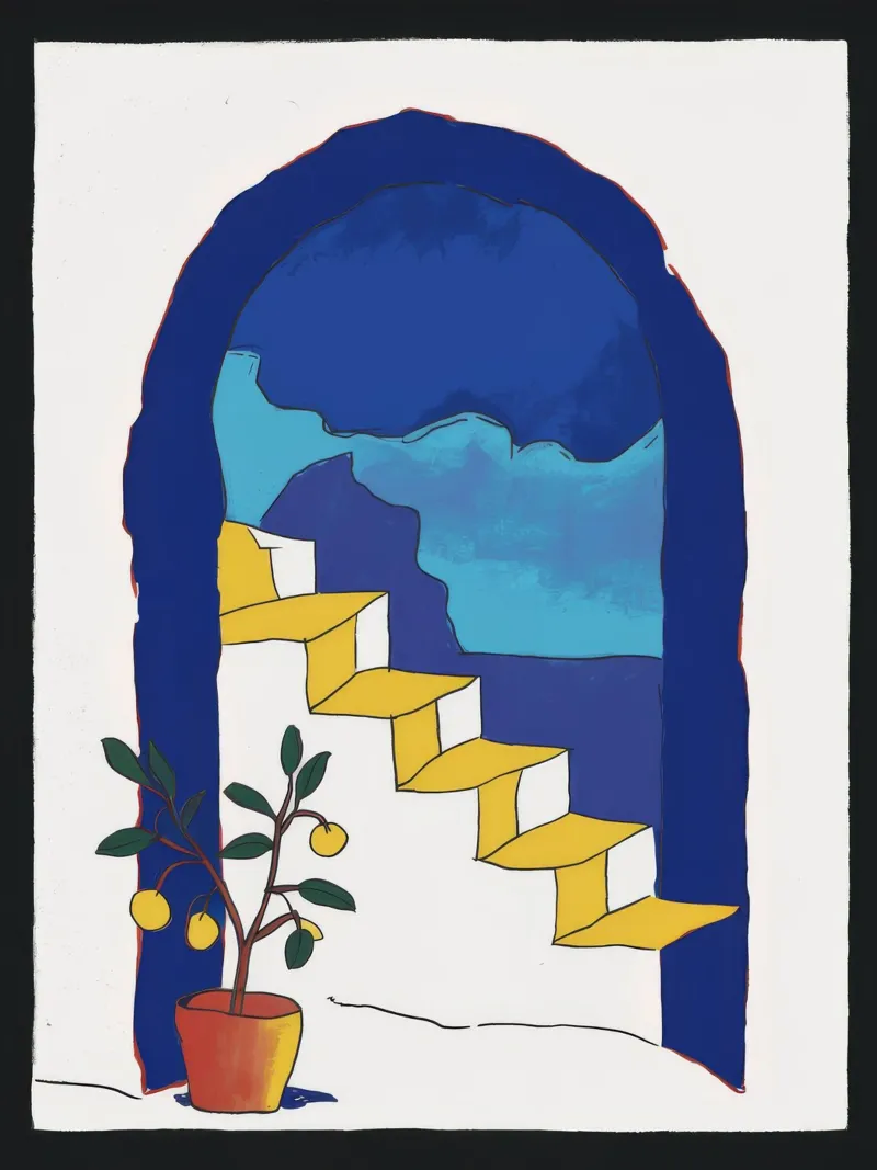 Finestra ad arco Scala poster con telaio in plastica da Muse Artworks
