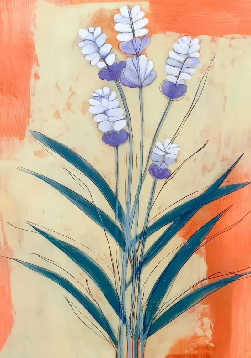 Minimal Lavender Floral Art pellicola backlit da Flow Line