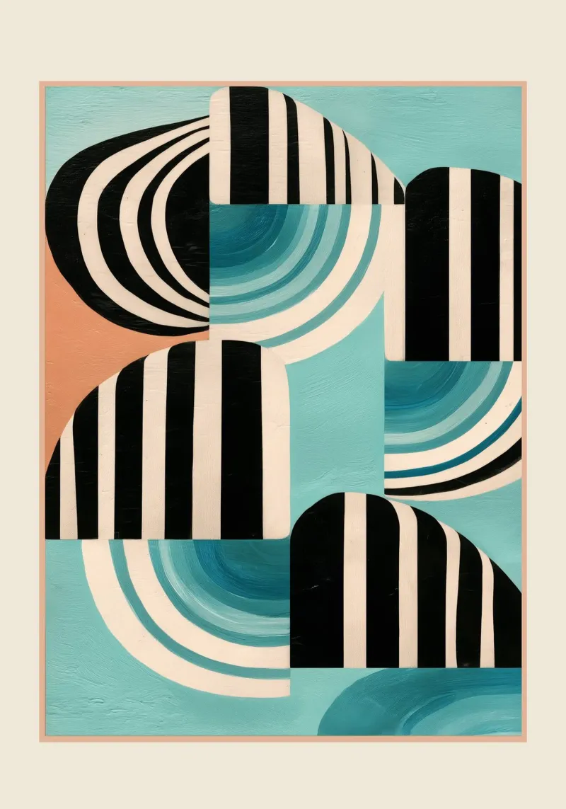 Retro Geometric Shapes 1 plexiglass da Nadjaa
