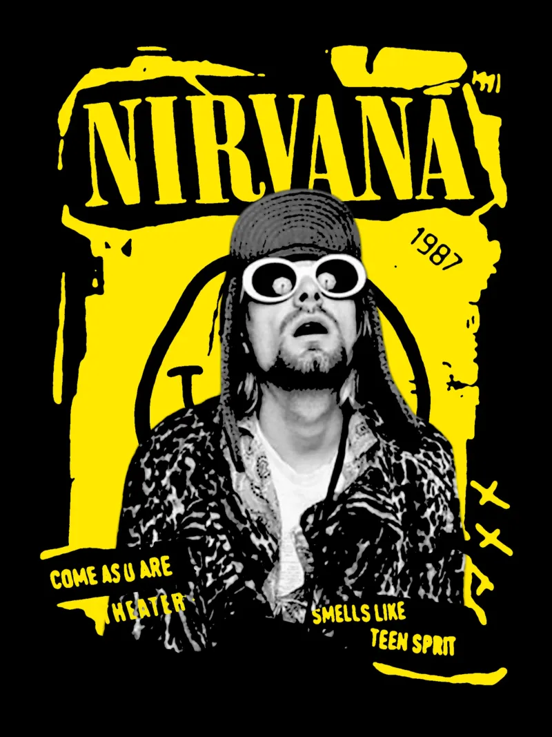 Kurt Cobain - Stile Y2K pellicola backlit da https://www.juniqe.com/uk/shop/Henndraws