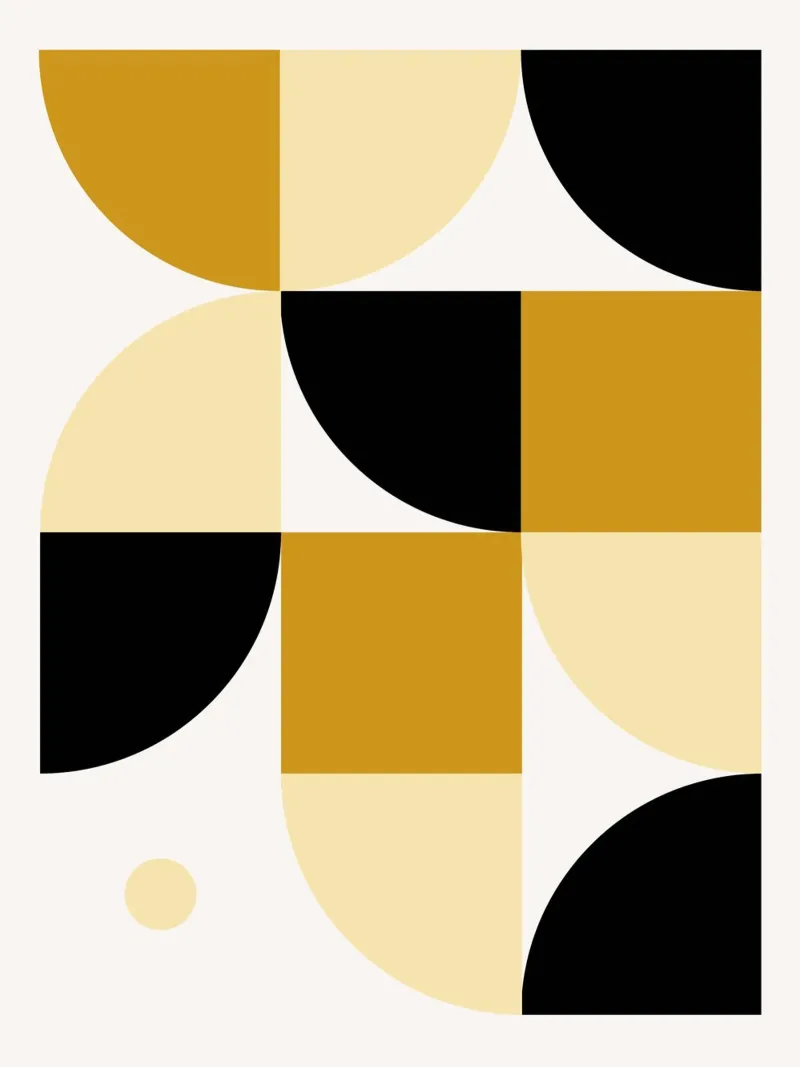 Bauhaus Shapes - Geometric Design Poster alu-dibond by Casa Calm