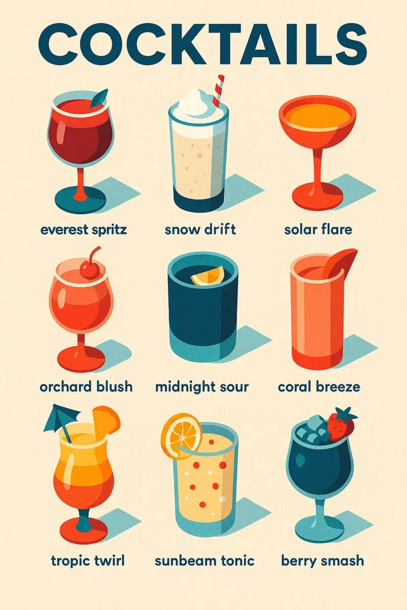 COCKTAILS - Das Plakat mit den Klimaaromen Poster mit Kunststoffrahmen von Boissons - Affiches & posters - Retro