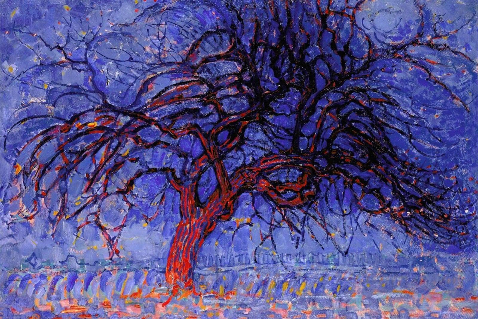 Mondrian - The Red Tree pellicola backlit da Vintage by JUNIQE